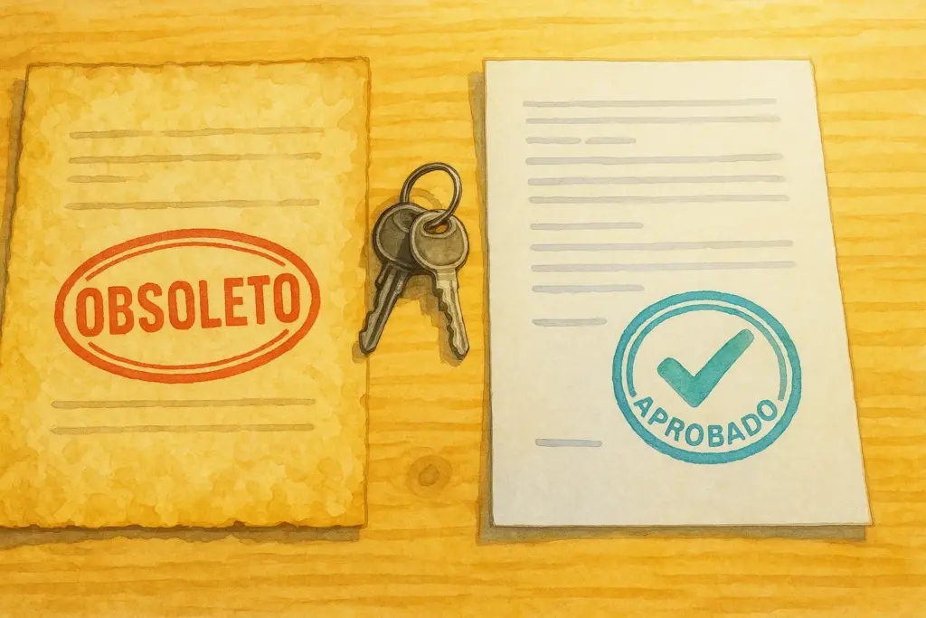 Ilustración comparando la vieja normativa (obsoleta) con la nueva ley de coches históricos.